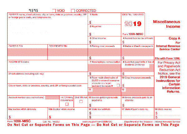 2019 1099-MISC Form