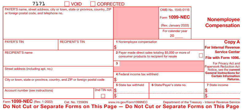 Form 1099-NEC Due Date 2021