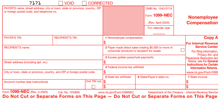 Form 1099 NEC