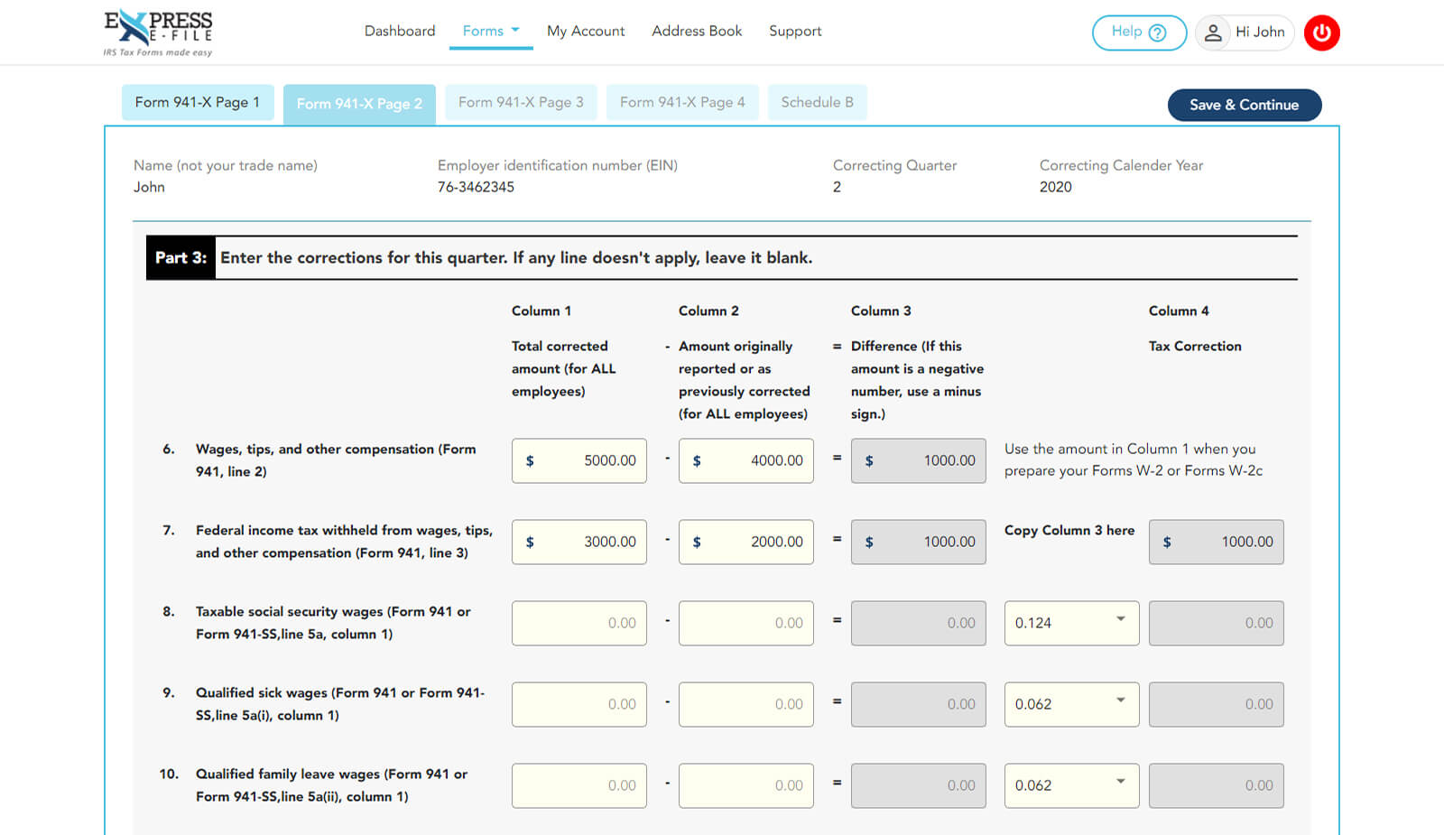 Choose Form & Fill In Details