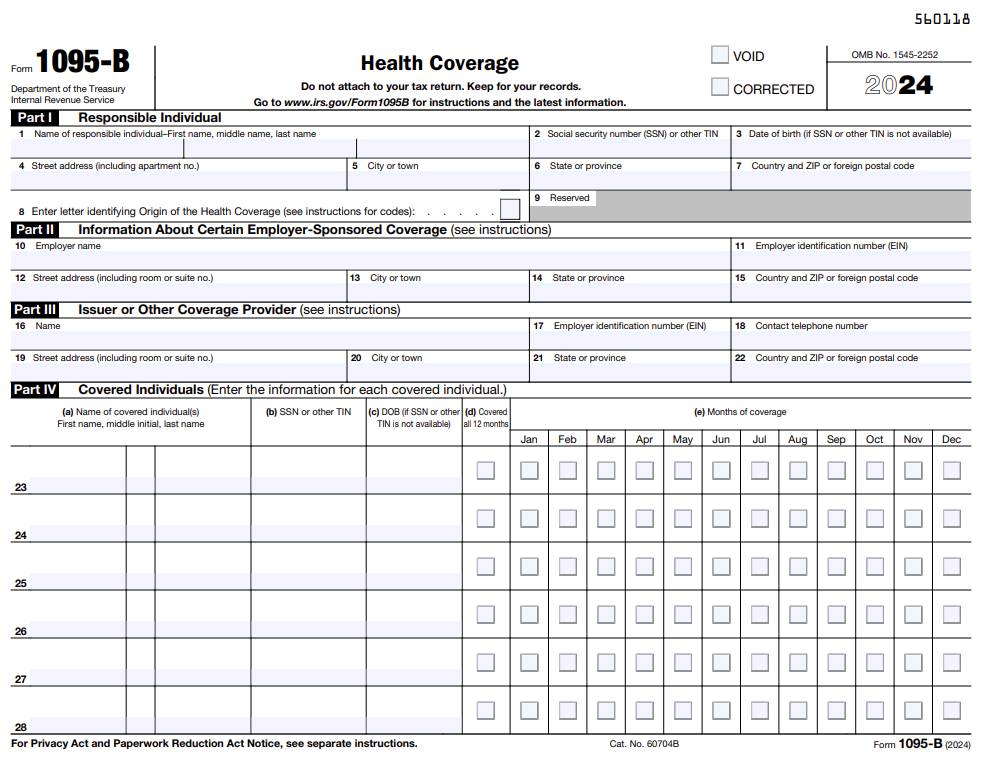 Form 1095-B for 2024