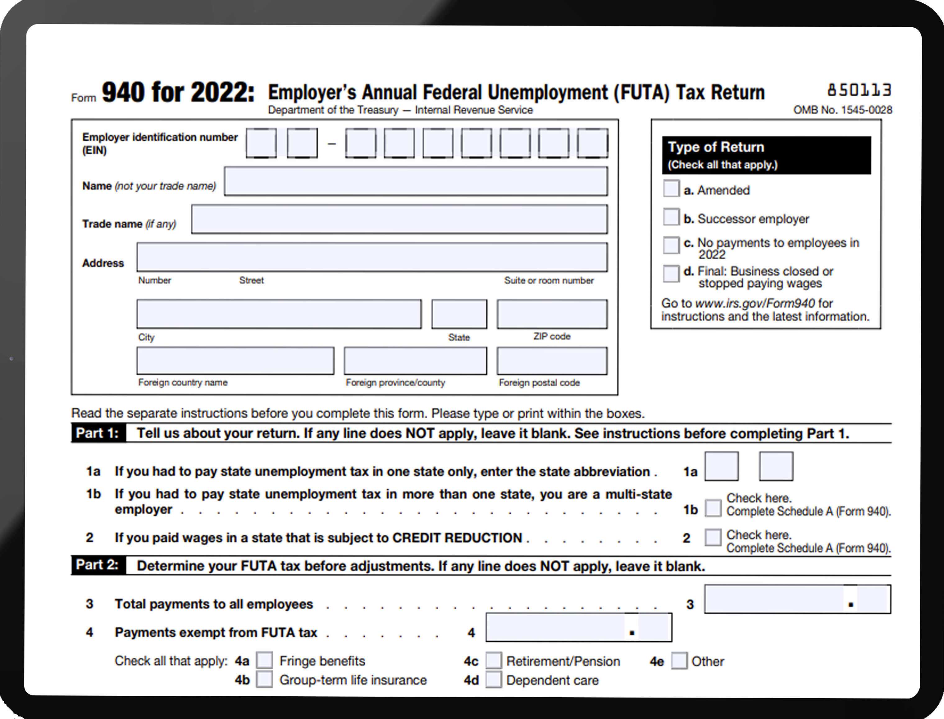 Form 940 for 2023