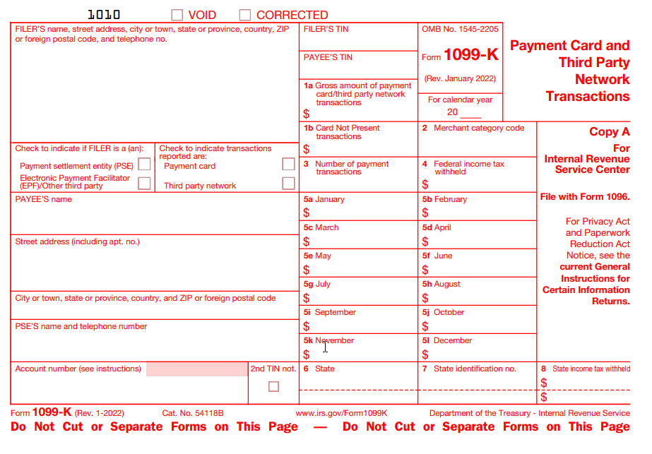 Form 1099 K