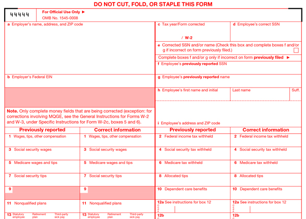 How to File Form W-2c for 2020 tax year