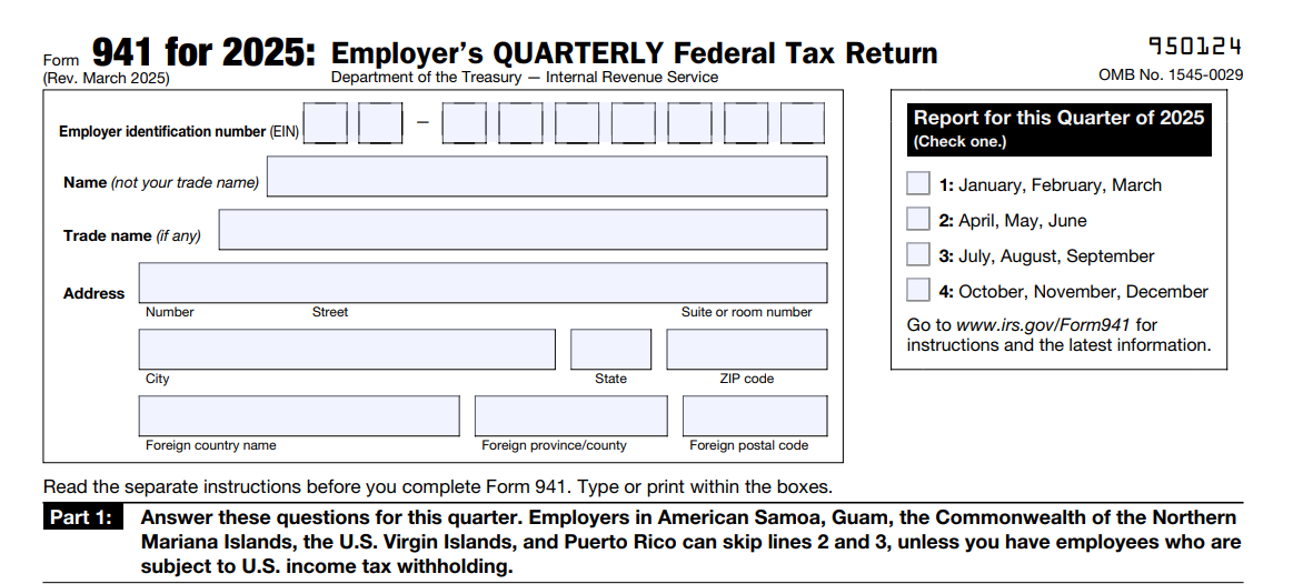 Form 941 Instructions for 2024