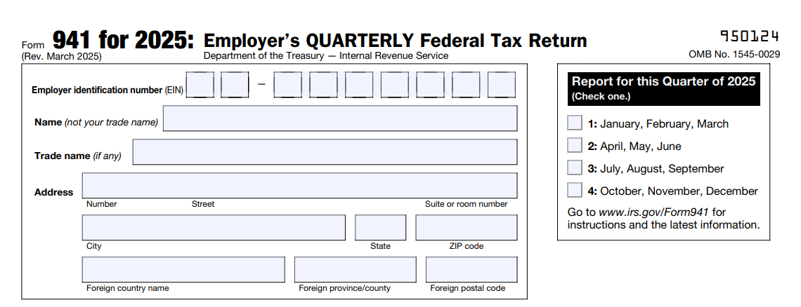 Form 941 for 2025