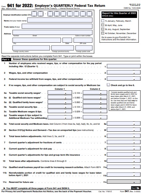 Form 941 for 2021