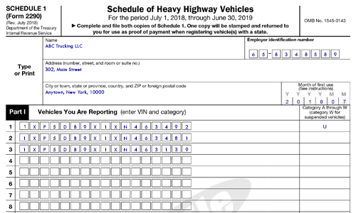 Printable 2290 Form for 2022