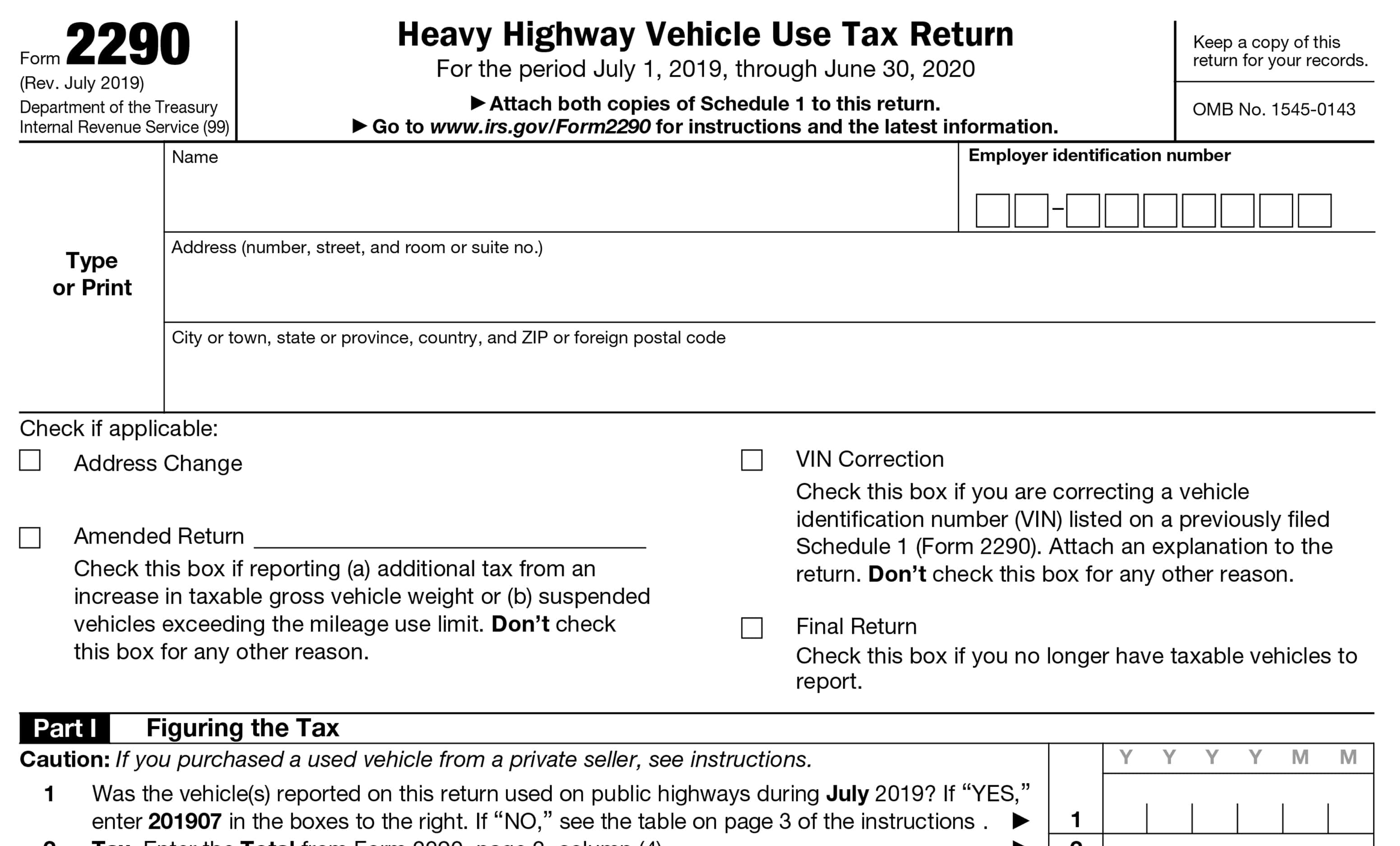 Form 2290 Instruction