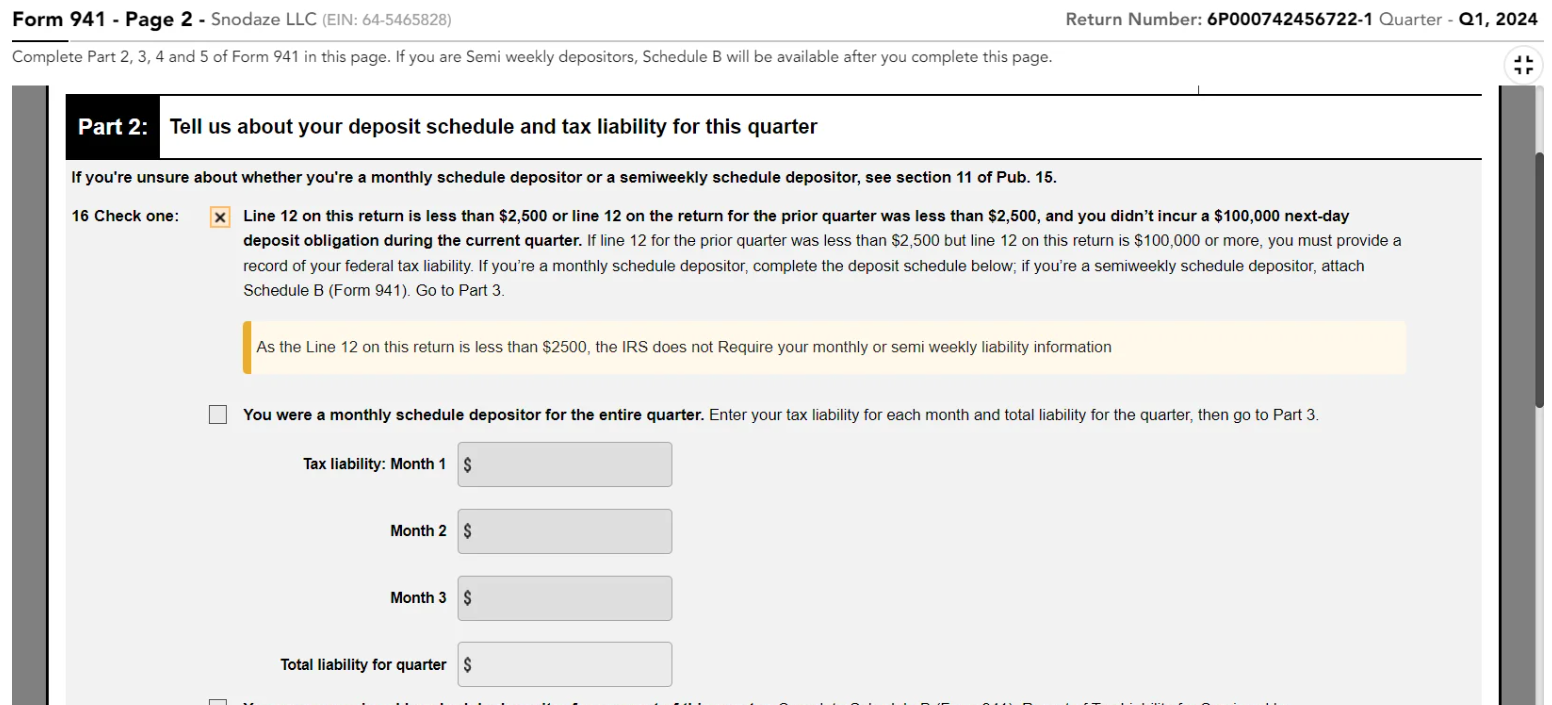 Fill out your Form 941