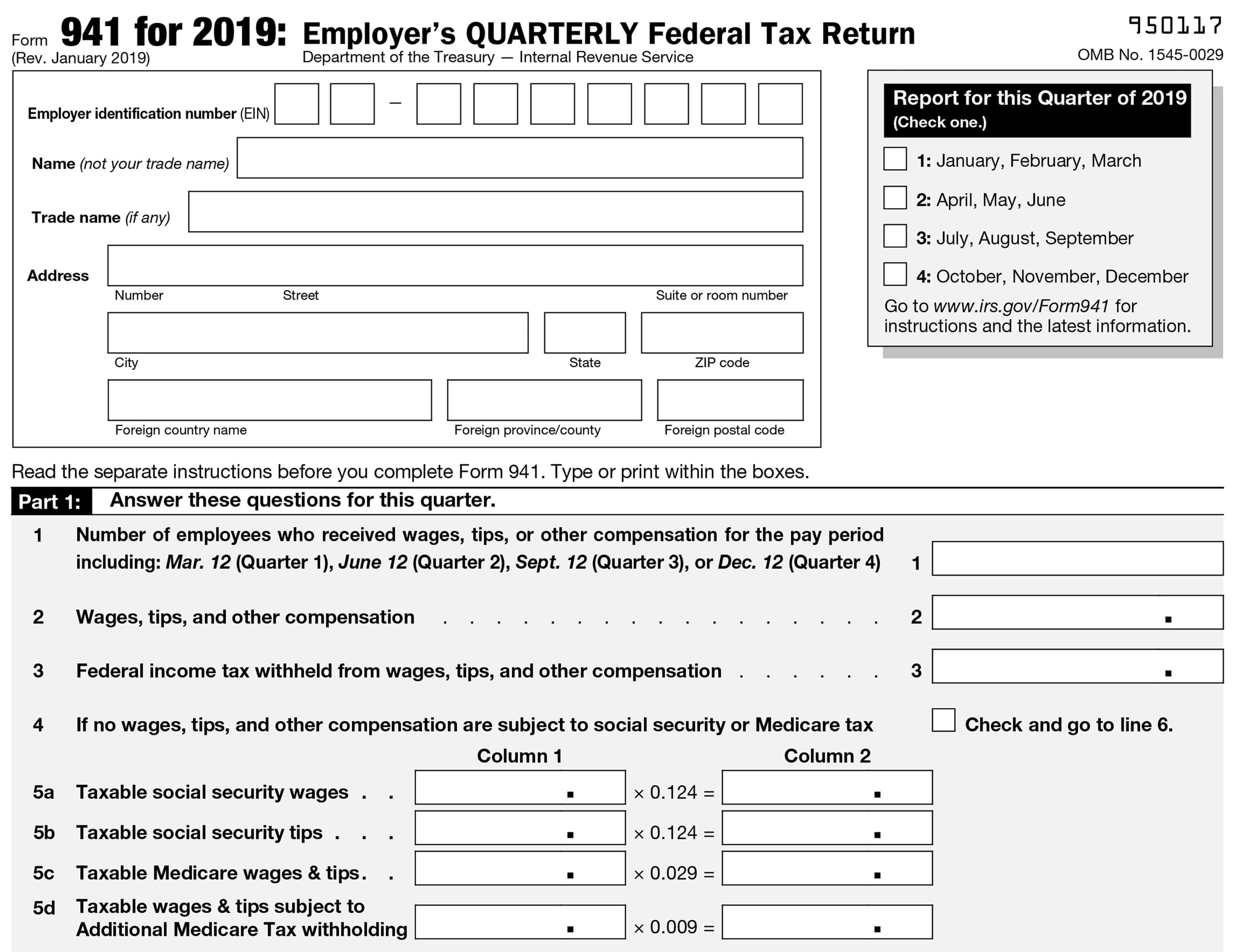 Printable Form 941