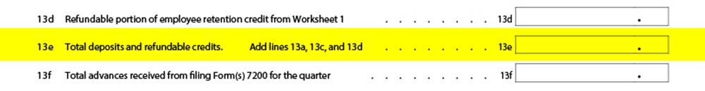 line 13e - 2021 Q1 Form 941