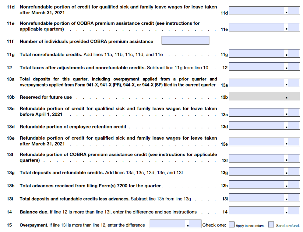 Form 941 Instructions for 2021