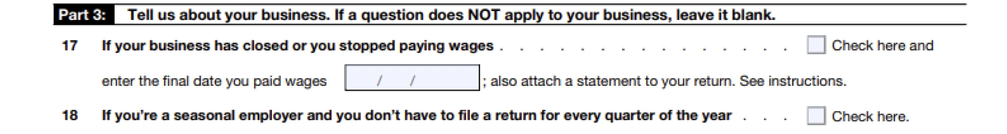 Form 941 - Line 17 to 18