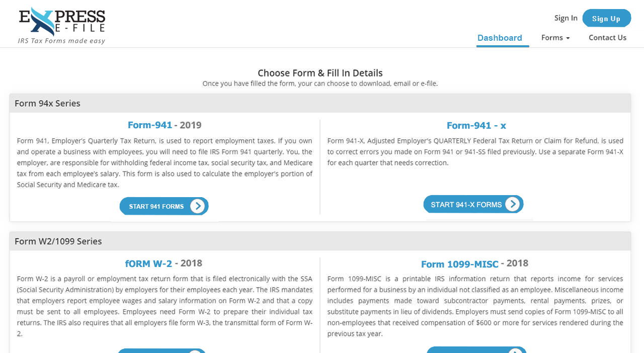 Choose Form 941-X & Fill In Details