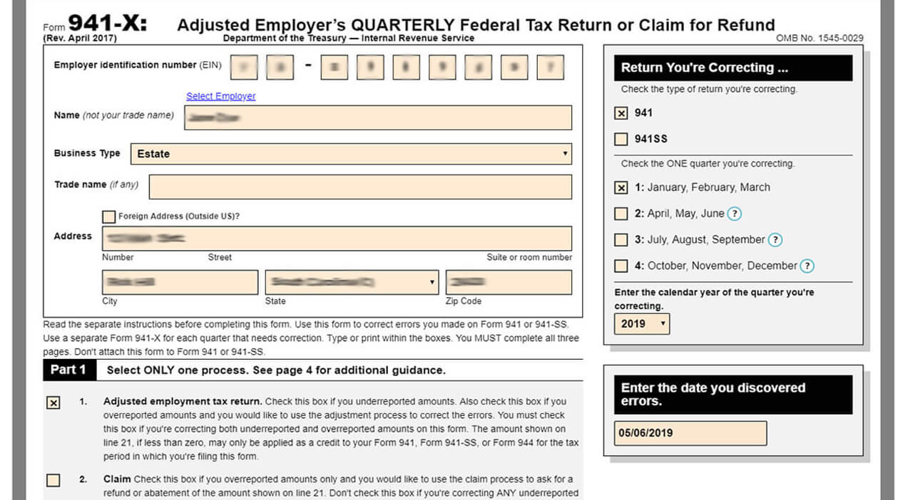 How To Complete Download Form 941 X Amended Form 941 