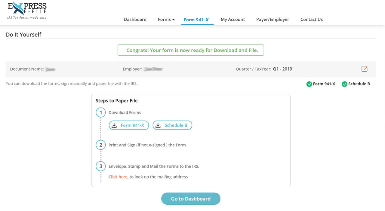 Transmit your Form 941-X to the IRS