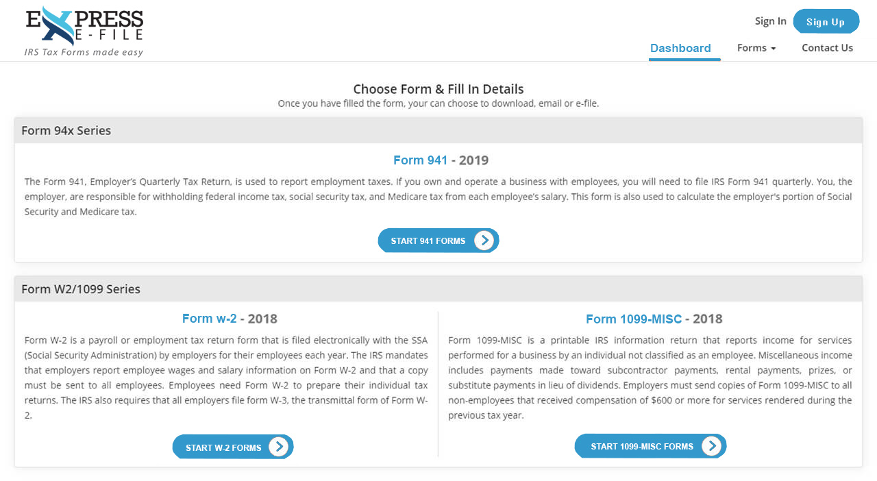 Choose Form & Fill In Details