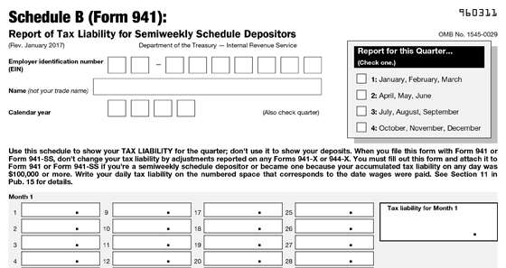 Form 941 Schedule B