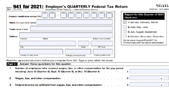 Form 941 COVID changes